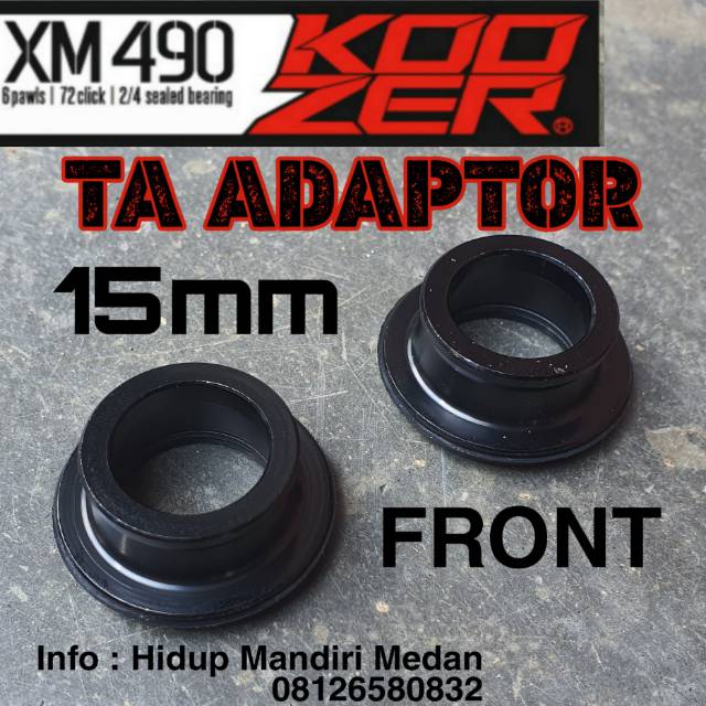 Adaptor TA 15 Koozer Thru Axle 15mm depan