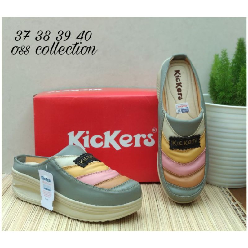 WEDGES SEPATU SLOP PELANGI KICKERS | TINGGI 5 CM