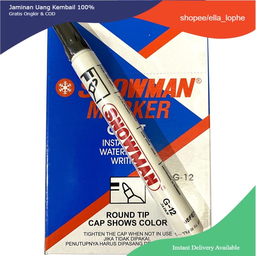 

SPIDOL SNOWMAN PERMANENT / PERMANEN MARKER G12 TERMURAH