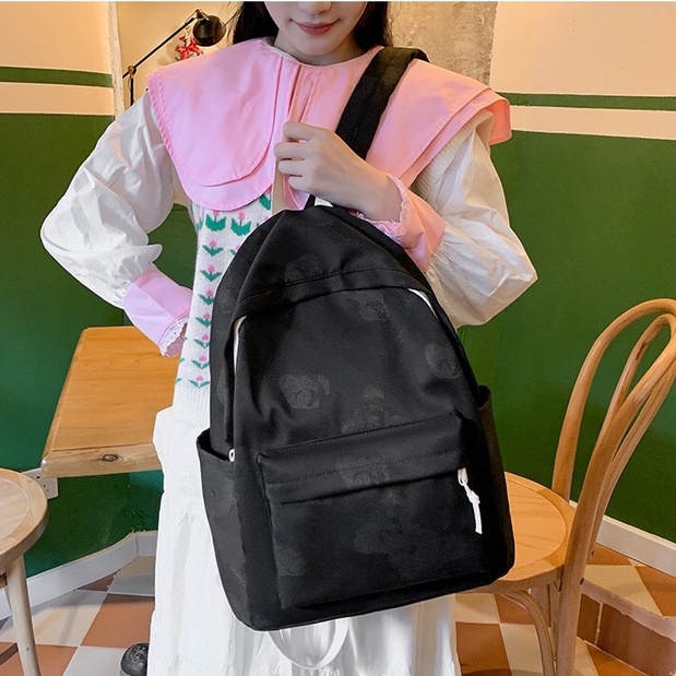 Mores Tas ransel Korean Polos Kimo backpack Import motif beruang hitam tas sekolah kuliah remaja