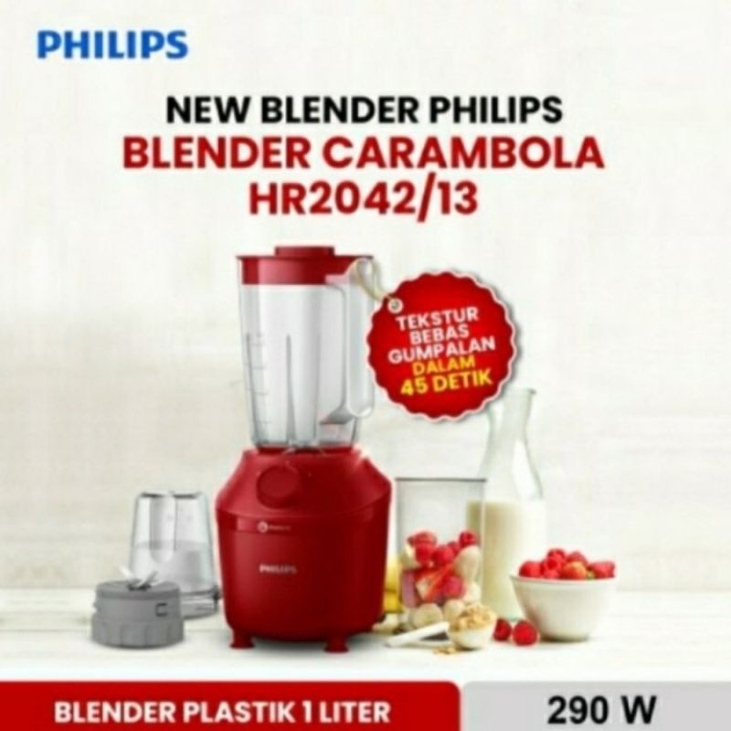 blender philips 1liter blender philips hr2042 garansi resmi 2tahun blender gelas plastik jar blender philips hr 2042
