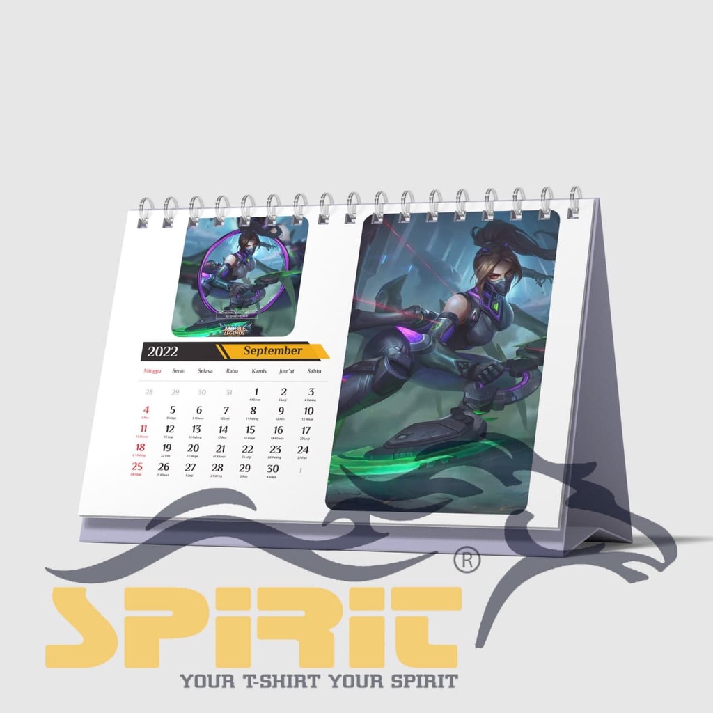 

kalender meja 2022 / kalender duduk custom mobile legend terbaru 2022