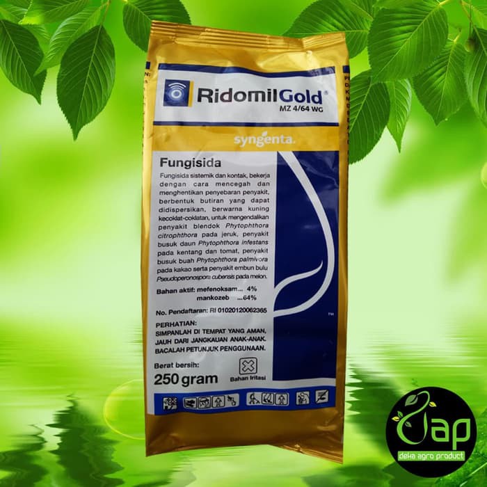 FUNGISIDA RIDOMIL GOLD MZ 4/64 WG 250 GRAM - bahan aktif mefenoksam 4% mankozeb 64 %
