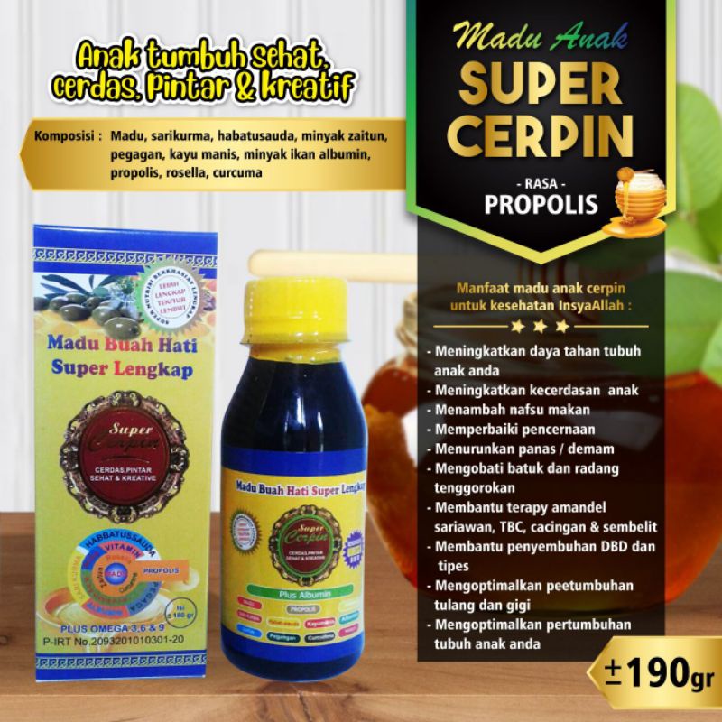 

Madu flu batuk anak demam penurun panas radang sariawan amandel nafsu makan daya tahan anak CERPIN