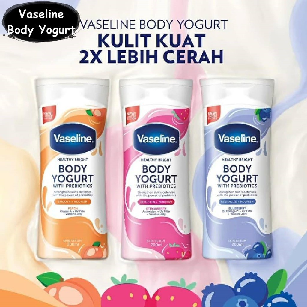 VASELINE BODY YOGURT HEALTHY BRIGHT BODY LOTION 200ML