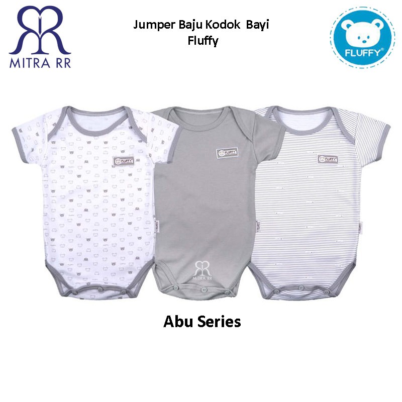 Jumper Bayi Fluffy Lengan Pendek Baju Kodok Bayi Segitiga S M L/ 3 – 12 Bulan