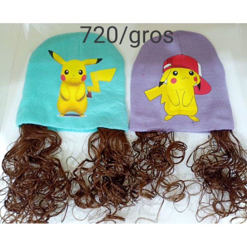 KUPLUK POKEMON ANAK DENGAN RAMBUT PALSU