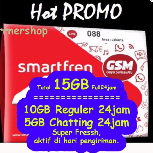 Kartu Perdana 15Gb Smartfren 4G LTE Murahh