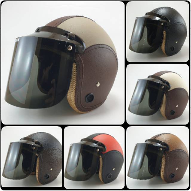 Helm Bogo Kulit Kaca Datar Injak Sni Full Leher Shopee Indonesia