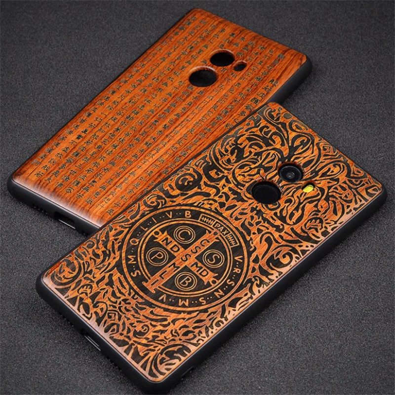 Xiomi Mi Mix 2 Case Mix2 Cover TPU Carved Rose Wood Case Coque Boogic Original Xiaomi mi mix 2