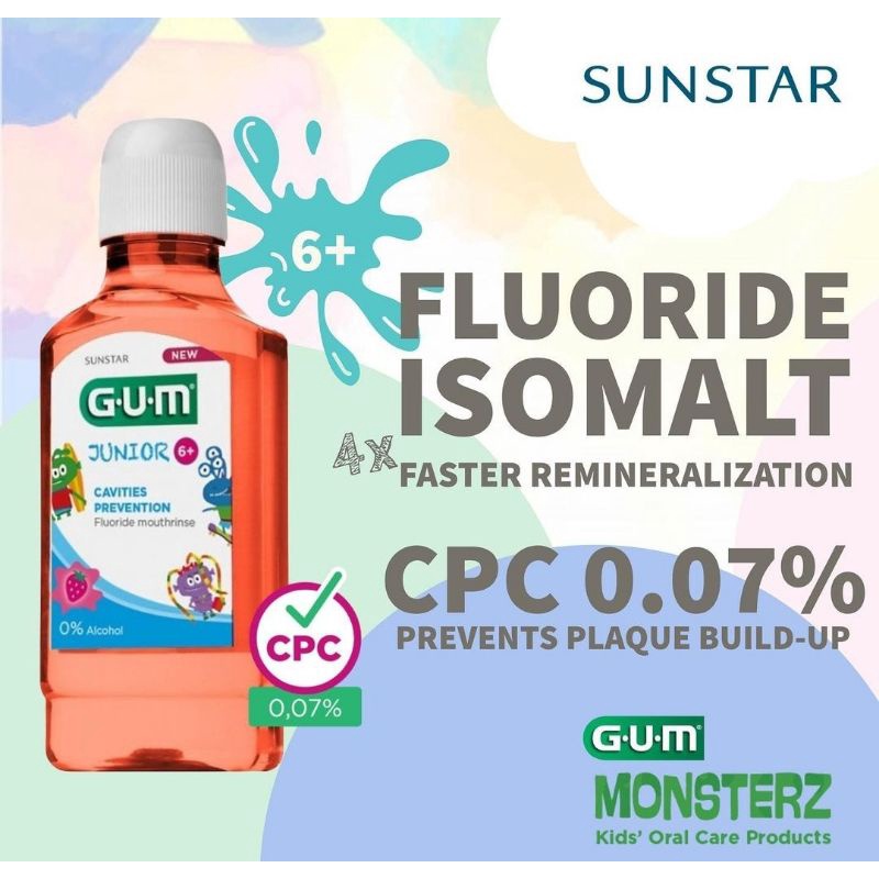 Obat Kumur Anak GUM Sunstar Junior Kids Mouthrinse 6+ 300ml