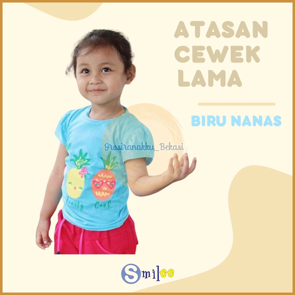 Atasan Anak Smilee Motif Nanas Biru Size 1-5Tahun