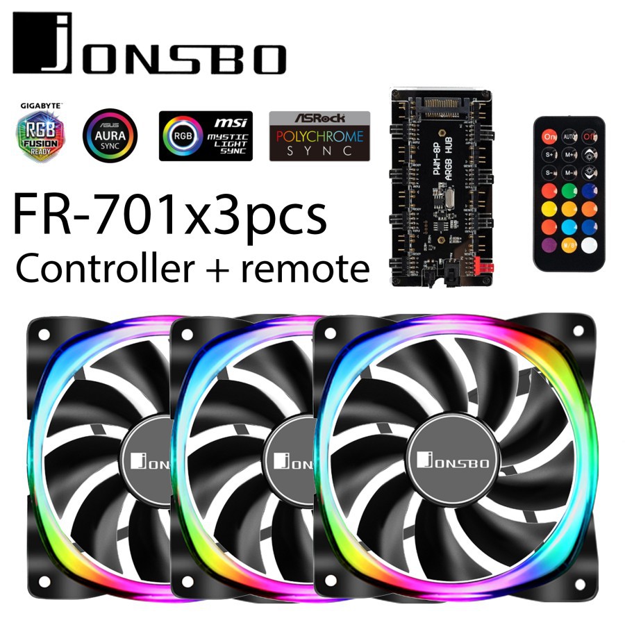 JONSBO FR-701 ARGB 3in1 + CONTROLLER FAN CASE / KIPAS CASING 12cm