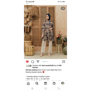 Preloved Daisy Tunik Night Sky WearingKlamby Size M