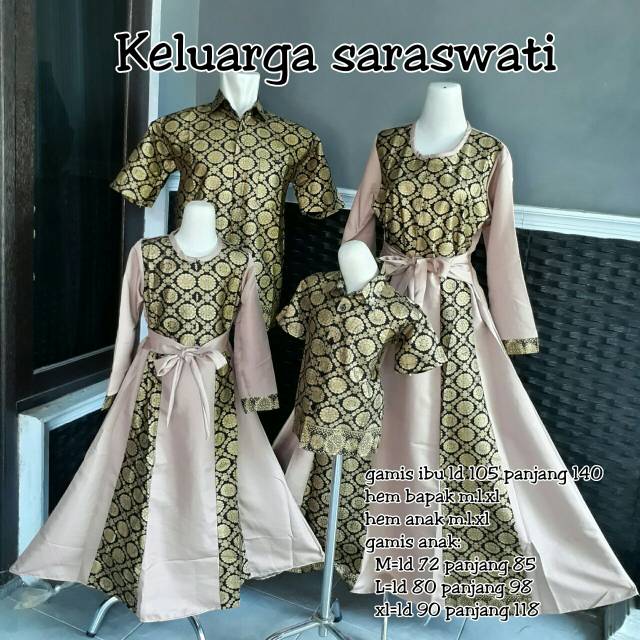 Baju Batik Couple Gamis Keluarga Kombinasi Untuk Pesta Anak Muda Modern Batik Pesta Air Shopee Indonesia