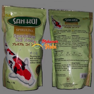 SAN KOI Sankoi Spirulina 1kg S &amp; M Small Medium Pakan Makanan Ikan Koi