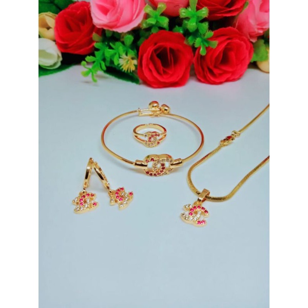 kalung set anak mata xuping lapis emas 6780