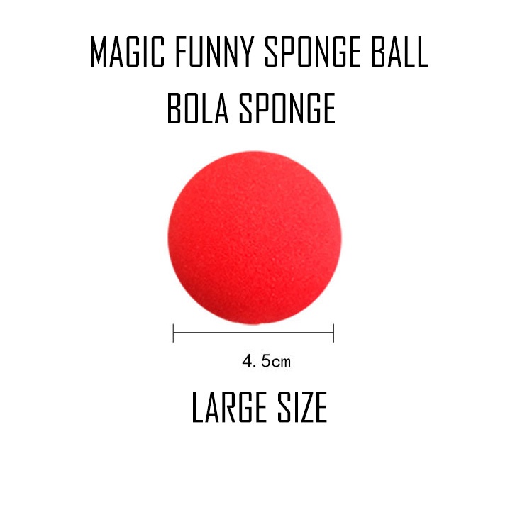 Alat Sulap Bola Merah 4,5 cm Funny Sponge Ball Magic Bola Spons - BOLA SPONS