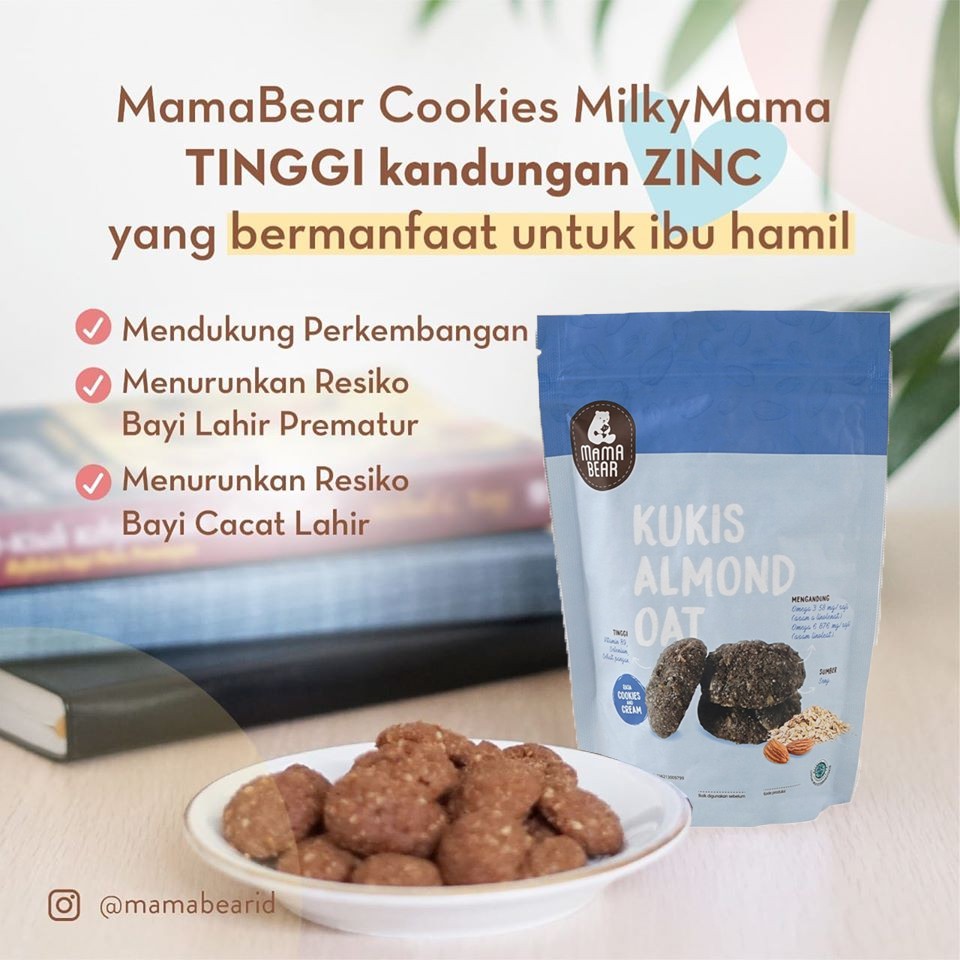 Mama Bear Kukis Almond Oatmeal | Snack Pelancar ASI