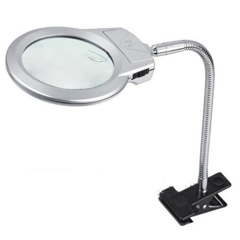 Lampu Meja Portable dengan Kaca Pembesar - MG15122-2B - OMLL3SSV Silver