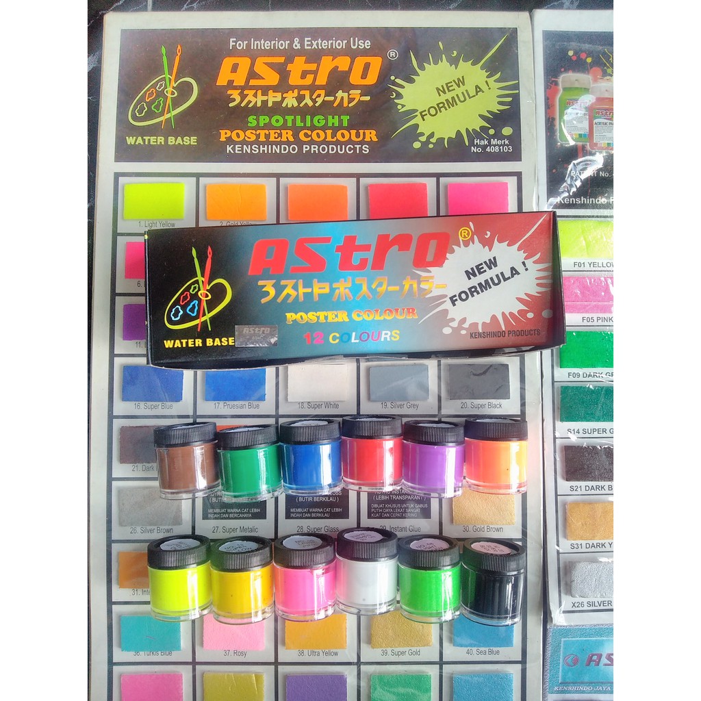 astro cat air spotlight poster colour mini set 12 warna new formula