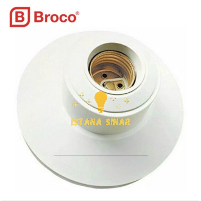 BROCO Fitting Plafon Lux Bulat Putih 12101 Lamp Holder Lux Broco