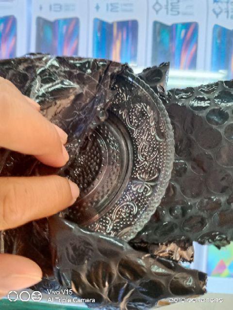 Piring Kue Kaca Motif Timbul 12cm / Piring Tatak Tebal / Tatakan Gelas