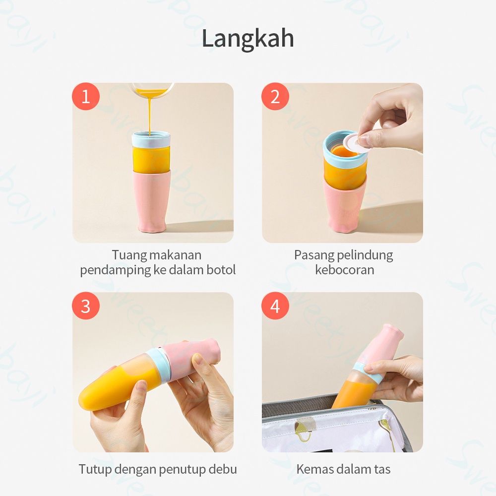 Sweetybayi Sendok makan silikon botol sendok bahan silicone alat makan bayi