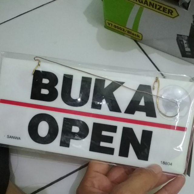 Papan Open  Close  Gantungan  Buka Tutup 2 Sisi Bolak Balik 