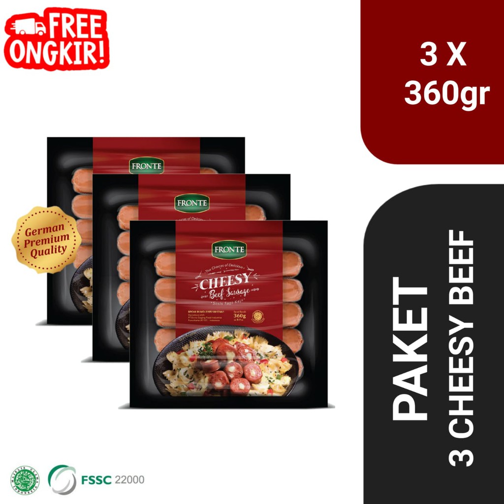 

3 Pcs - Fronte Sosis Cheesy Beef sausages 360g