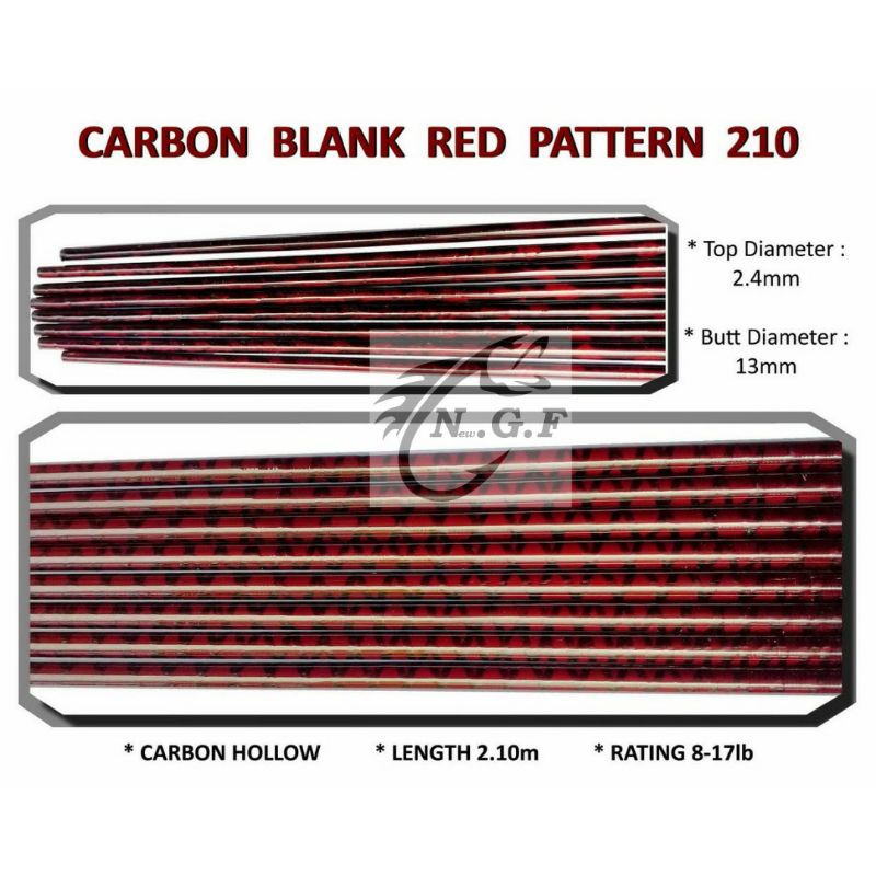 Blank Red Pattern 210Cm (Carbon Hollow )