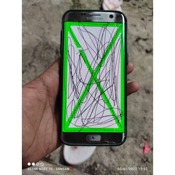 Lcd copotan samsung S7 edge sein minus