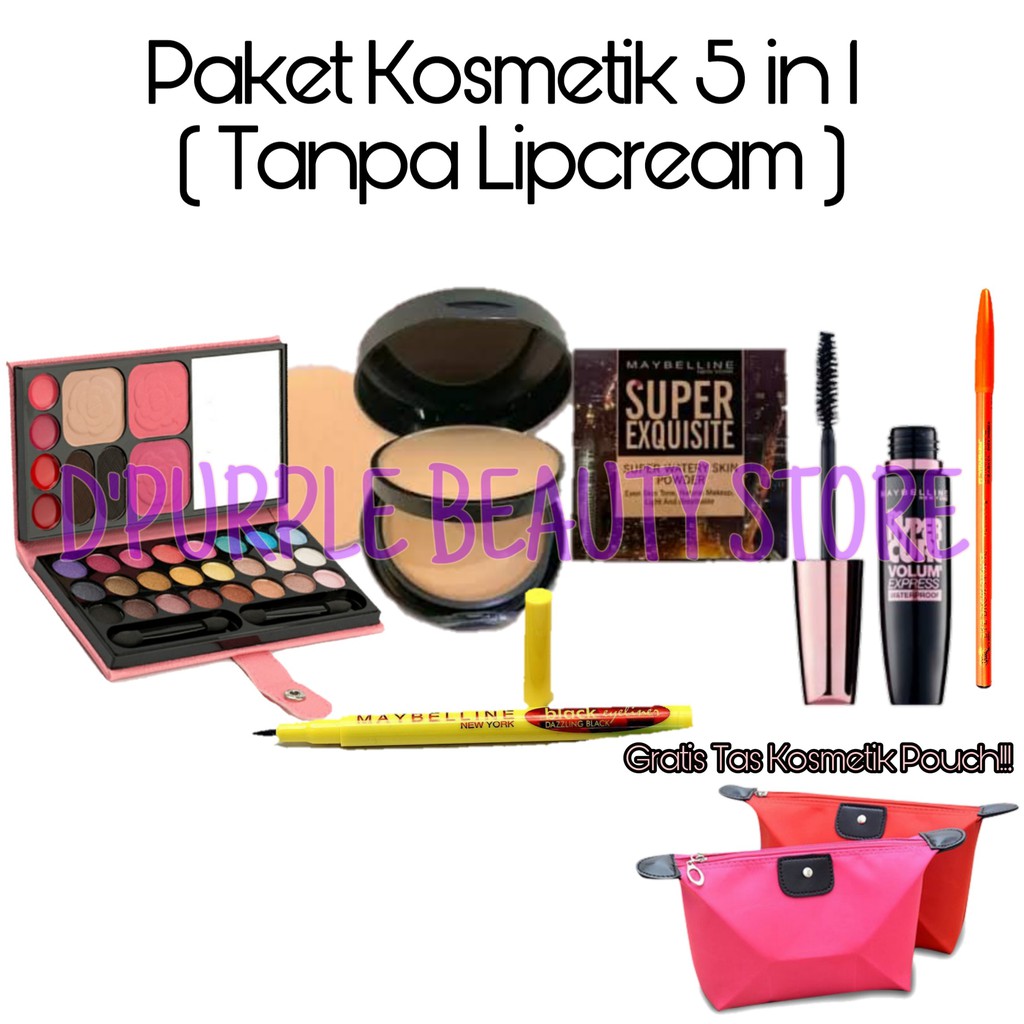 Paket Kosmetik Maybelline Lengkap Murah 5 in 1 -Paket Make Up Maybelline Wanita Lengkap Murah 5 in 1