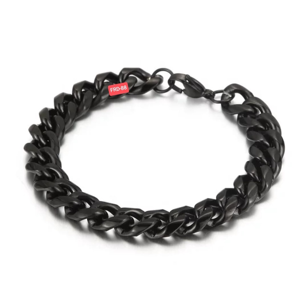 GELANG RANTAI TITANIUM STAINLESS STEEL HITAM/SILVER/EMAS FASHION PRIA DAN WANITA