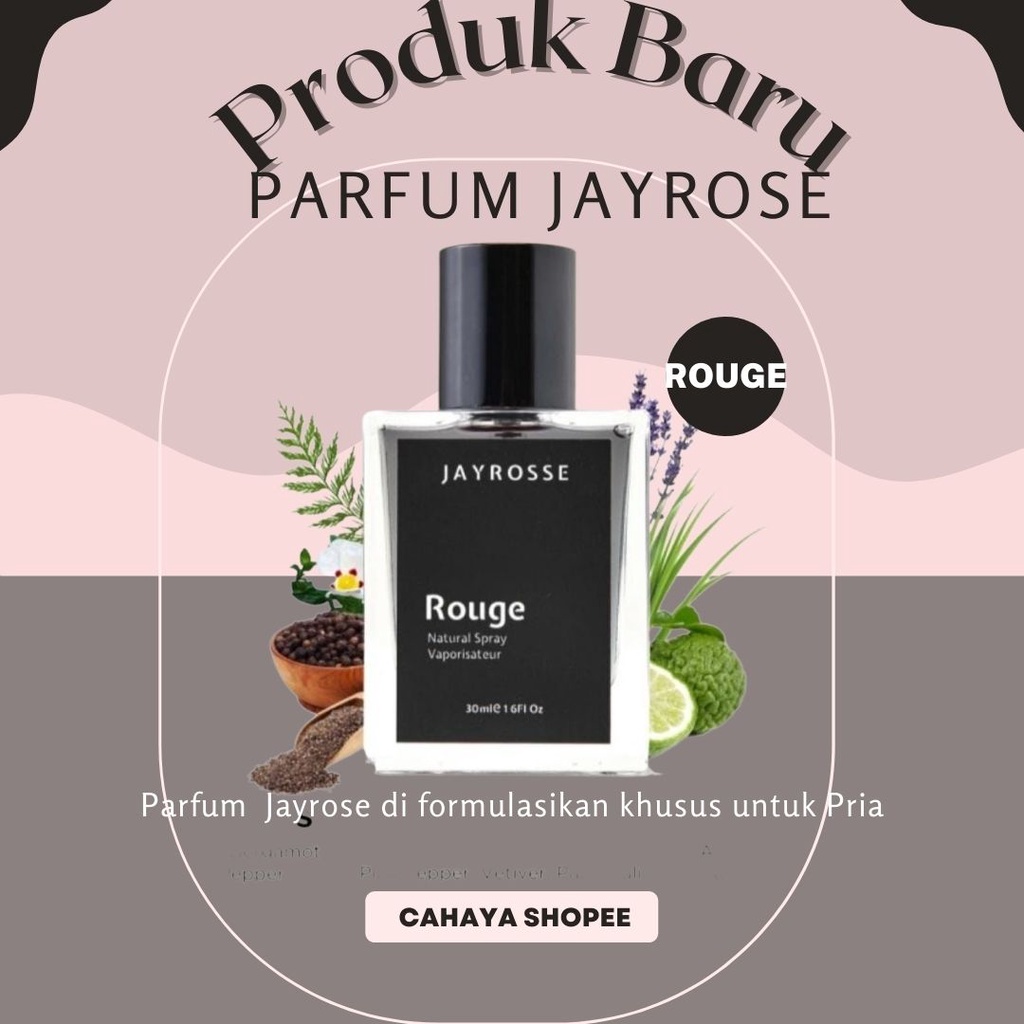 Jayrosse Perfume - ROUGE 30ml | Parfum Pria JAYROSSE ROUGE Eau De Parfume Termurah