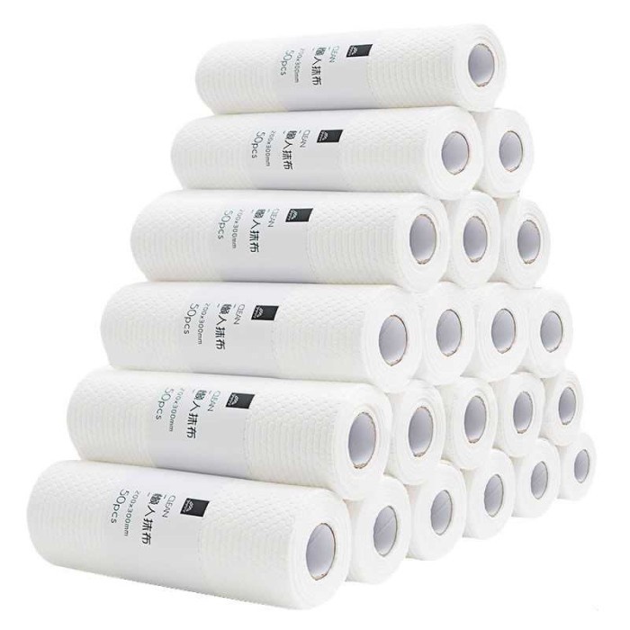 Tisu Lap Handuk Kertas Reusable Berkali-kali 1 Roll (50 Helai) - Putih