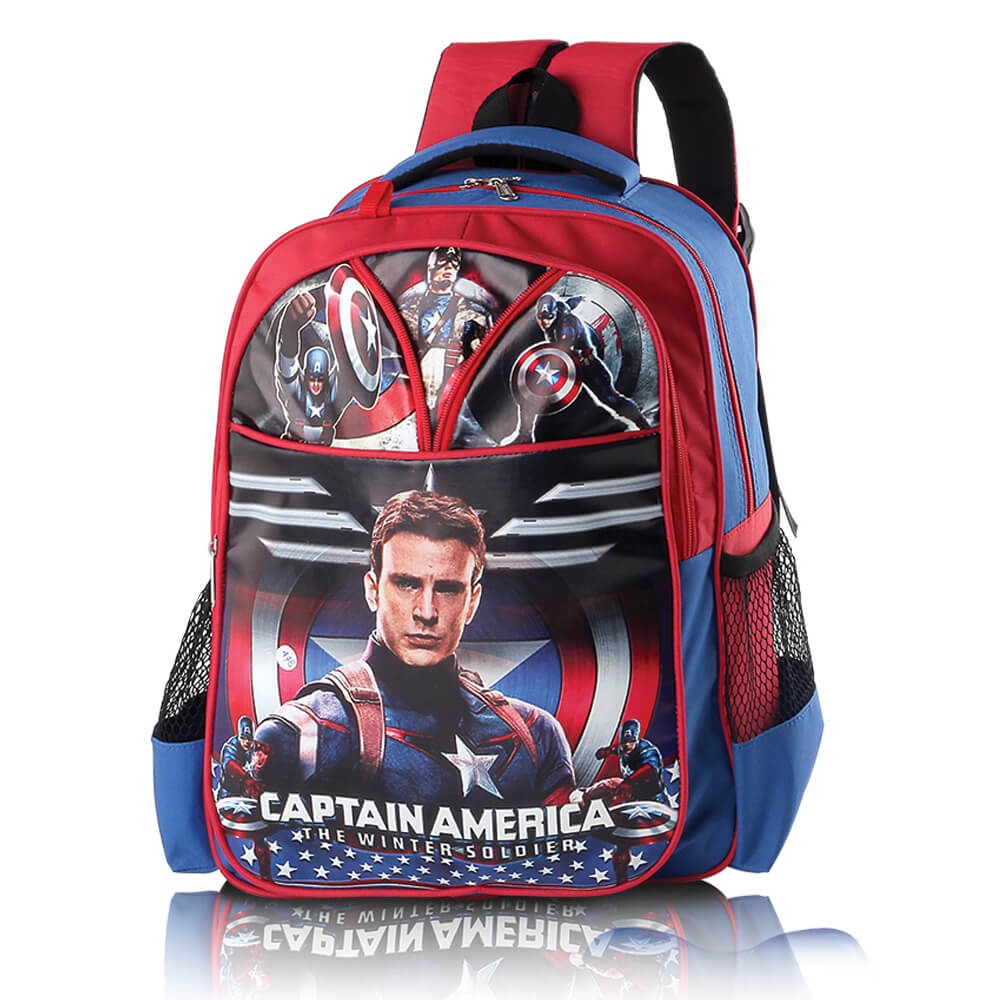 Tas Sekolah Ransel Backpack Anak Laki Laki TK SD Captain America Lucu Model Terbaru Kualitas Terbaik