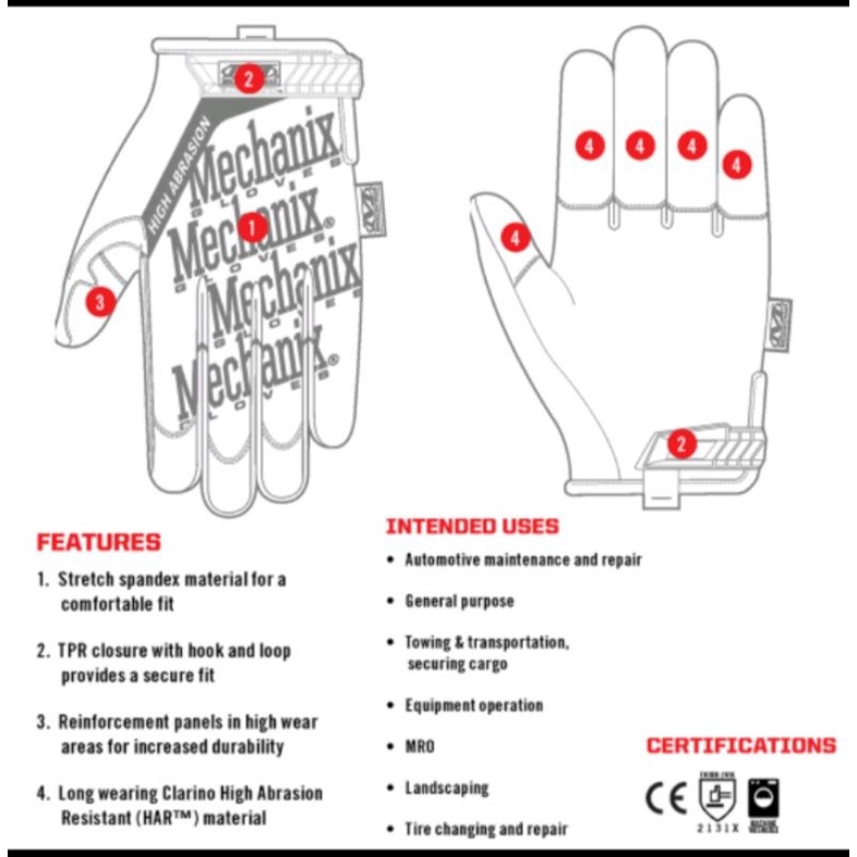 Sarung Tangan Mechanix Abrasion Original