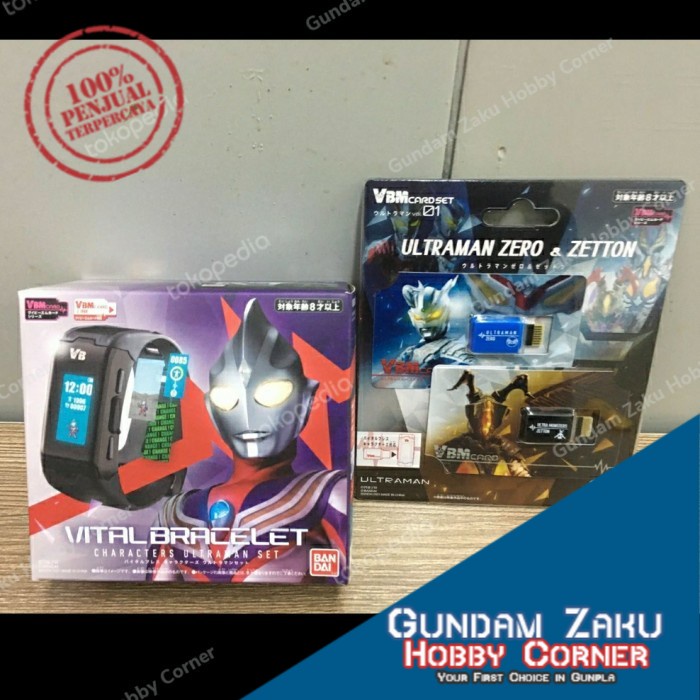 VITAL BRACELET CHARACTER ULTRAMAN + VBM CARD 1 ULTRAMAN ZERO ZETTON