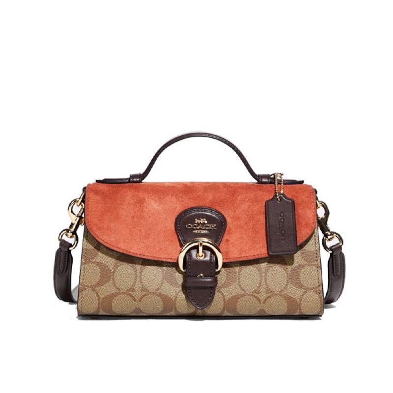 Coach Kleo Top Handle In Blocked Signature Canvas (C8156)