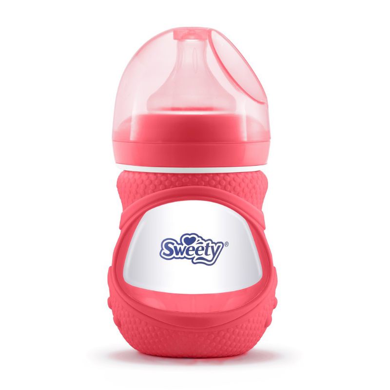 Sweety Baby Bottle Pink Glass 150 mL/Botol susu bayi/dot bayi
