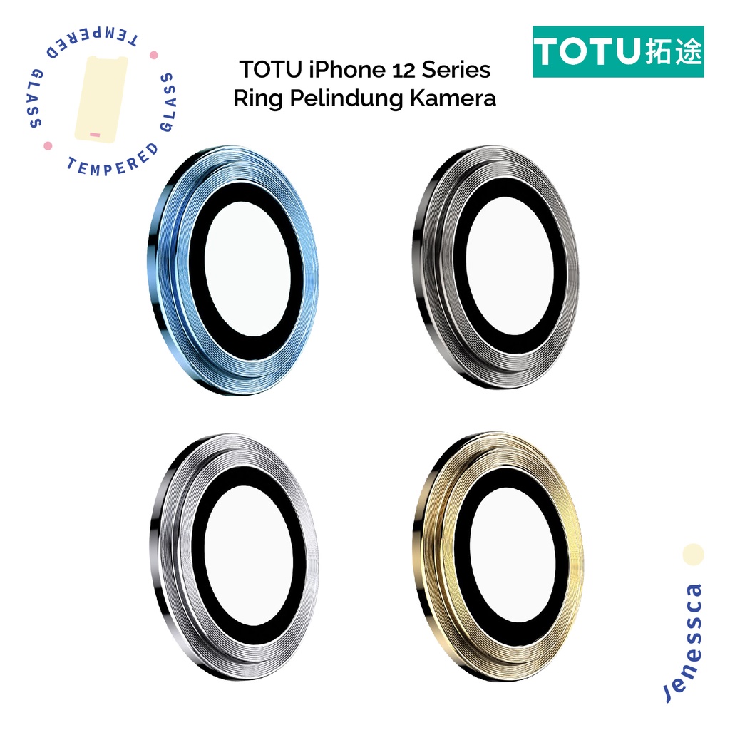 TOTU iPhone 12 Pro/12 Pro Max Ring Pelindung Kamera Tempered Glass