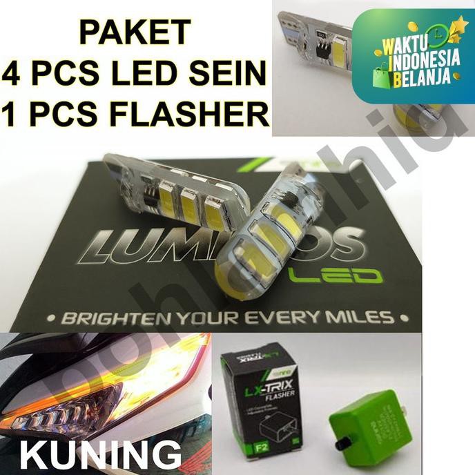 Lampu Led Sein 4Pcs + Flasher Tiger New Rev Luminos T10 5730 Led Sign Bohlamhid Ayo Order