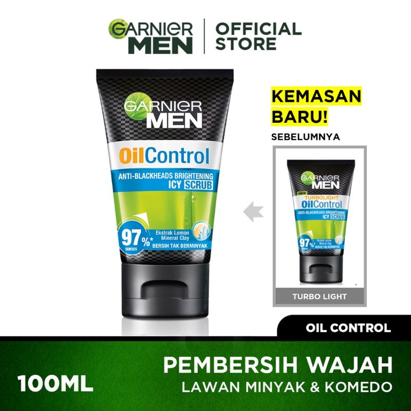 Garnier men turbo light oil control icy scrub 100ml