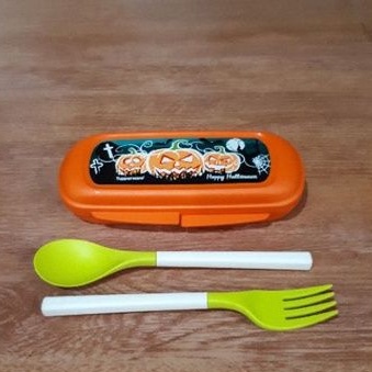 Halloween Cutlery with Case - sendok garpu dari Tupperware