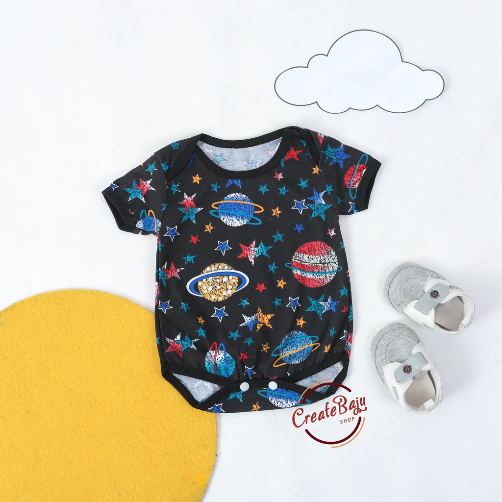 BAJU BAYI JUMPER BAYI 3-12 BULAN JUMPSUIT BAYI MOTIF PRINTING PLANET FASHION TERMURAH