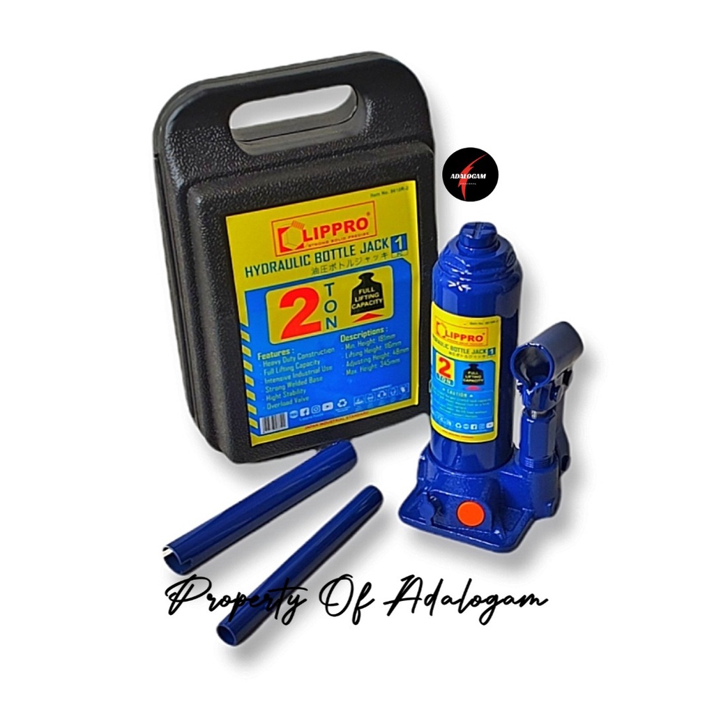 LIPPRO Dongkrak Botol 2 Ton Heavy Duty - Hydraulic Bottle Jack Mobil