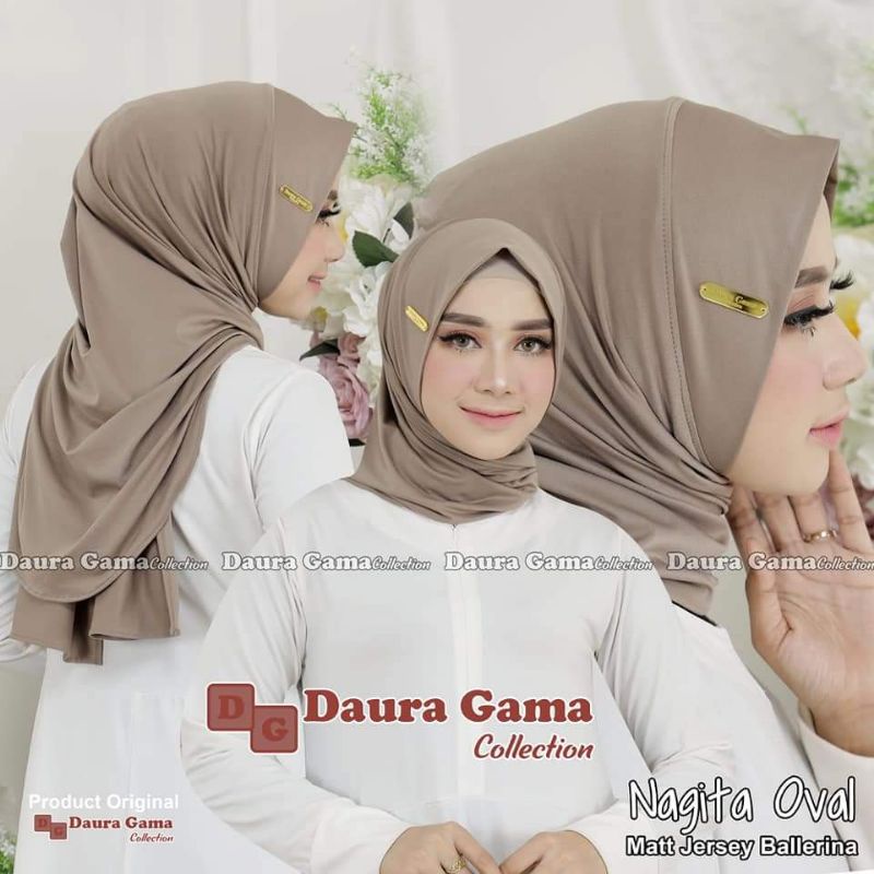 ORIGINAL DAURA GAMA | HIJAB/JILBAB PASMINA INSTANT OVAL