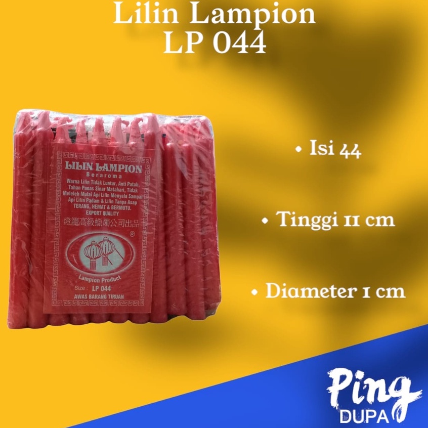 Lilin Merah Lampion Isi 44 Tanpa Asap Tahan Lama Tanpa Menetes Nyala Sampai Habis Kualitas Terbaik 044