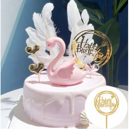 Happy Birthday Acrylic Cake Topper Golden Silvery Letters Cupcake Decor Birthday Party Supplies